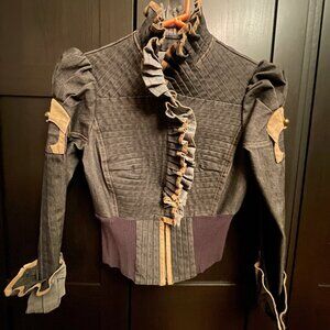 Cropped Corset Jacket with Puff Sleeves